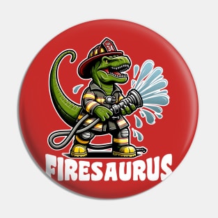 Firesaurus Dinosaur Firefighter Pin