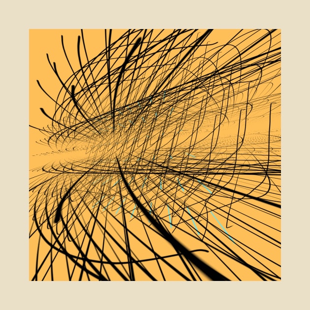 Rays - Modern Art Design | Lines | Orange and Black by Gizi Zuckermann Art