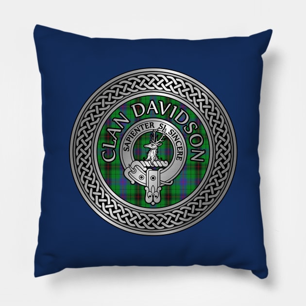 Clan Davidson Crest & Tartan Knot Pillow by Taylor'd Designs