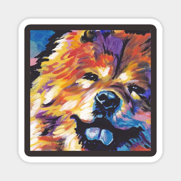 Chow chow Dog Bright colorful pop dog art  Edit Magnet by bentnotbroken11