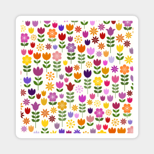 Scandinavian Style Colorful Flowers Pattern Magnet