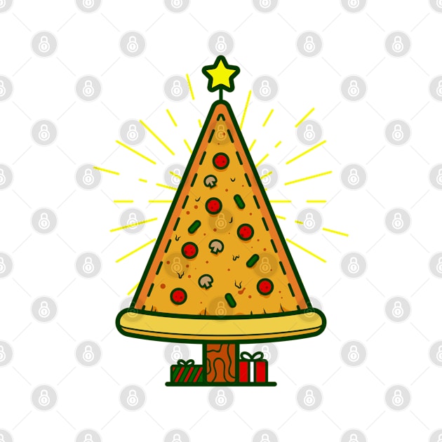 pizza ugly christmas tree by gossiprag