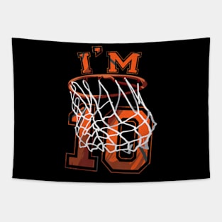 10th Birthday Basketball 10 Years Old Tapestry