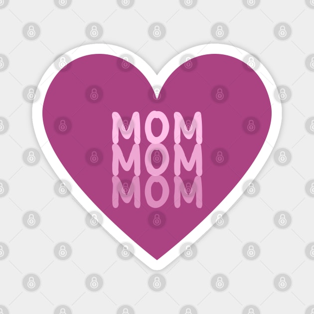 Mom - Repeated Text Inside A Magenta Heart Magnet by SpHu24