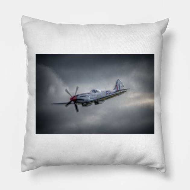 Supermarine Spitfire FR MkXVIIIe SM845 Pillow by Nigdaw