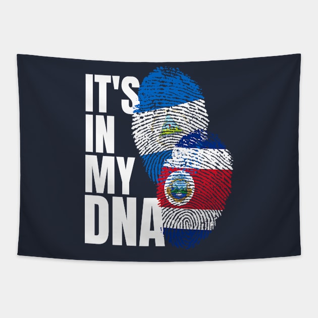 Nicaraguan Costa Rican Mix DNA Flag Heritage Gift Tapestry by Just Rep It!!