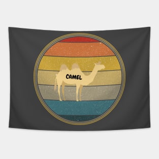 Vintage Retro Sunset Camel Tapestry