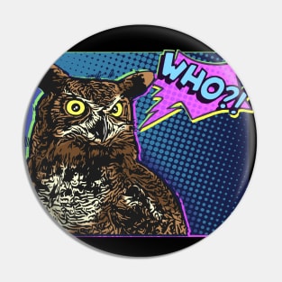 Owl comic "WHO?!" Pin