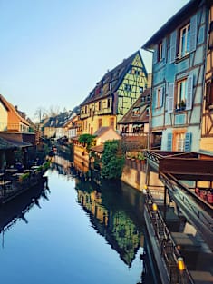 Colorful romantic city Colmar, France, Alsace. Traditional house Magnet