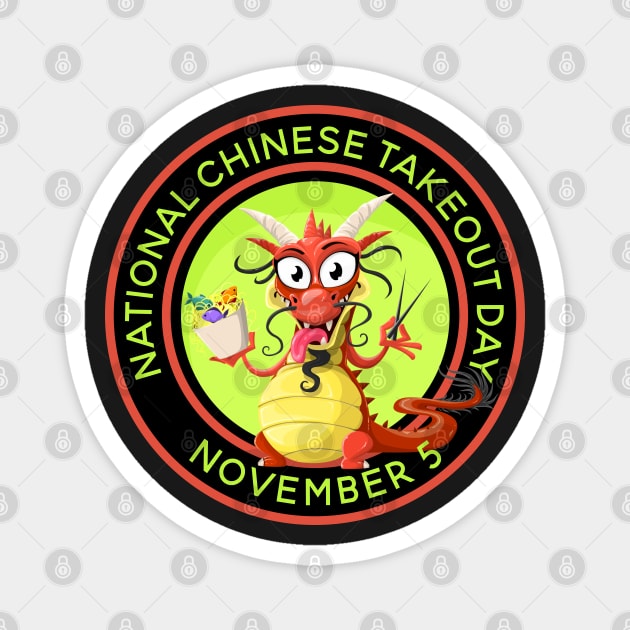 National Chinese Takeout Day, dragon Magnet by HolidayBug