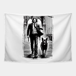 John Wick-Bridge-Vintage-Retro Tapestry