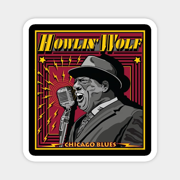 HOWLIN WOLF CHICAGO BLUES SINGER GUITARIST Magnet by Larry Butterworth