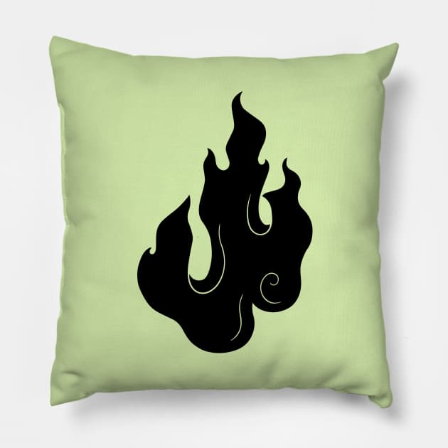 Flame (black) Pillow by extrahotchaos