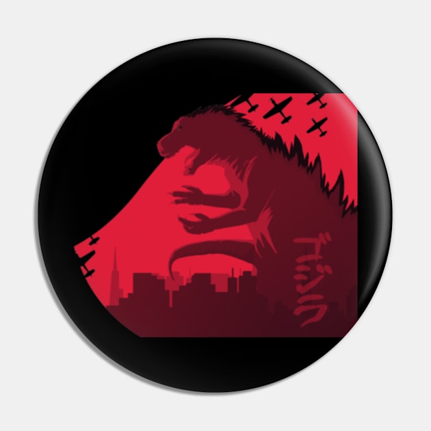 Minus One Godzilla 2024 Godzilla Pin TeePublic