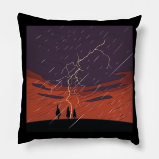 Thunderstorm On Hilltop Nature Pillow