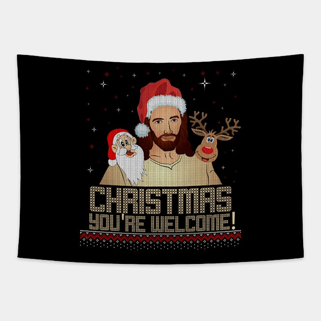 Christmas You're Welcome Tapestry by CB Creative Images