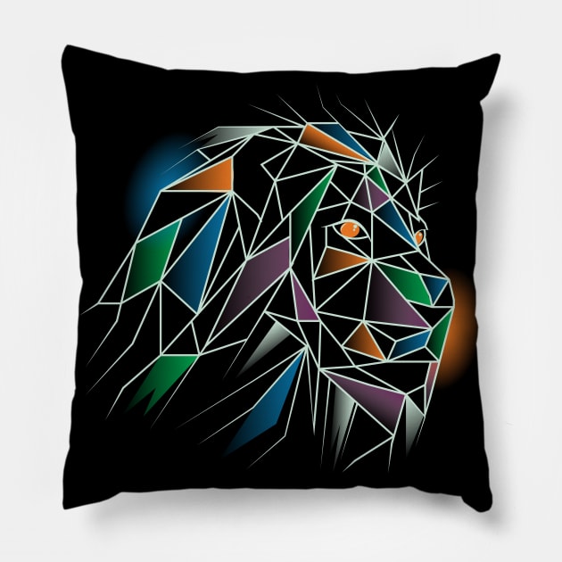 Polygonal Lion Pillow by Piercek25