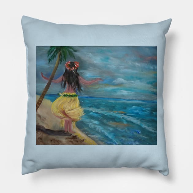 Girl on the Beach 11 Pillow by jennyleeandjim