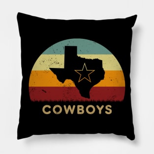 Retro Sunset - Dallas Cowboys Maps Pillow