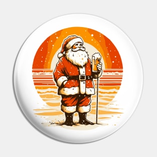 Santa drink beer Pin