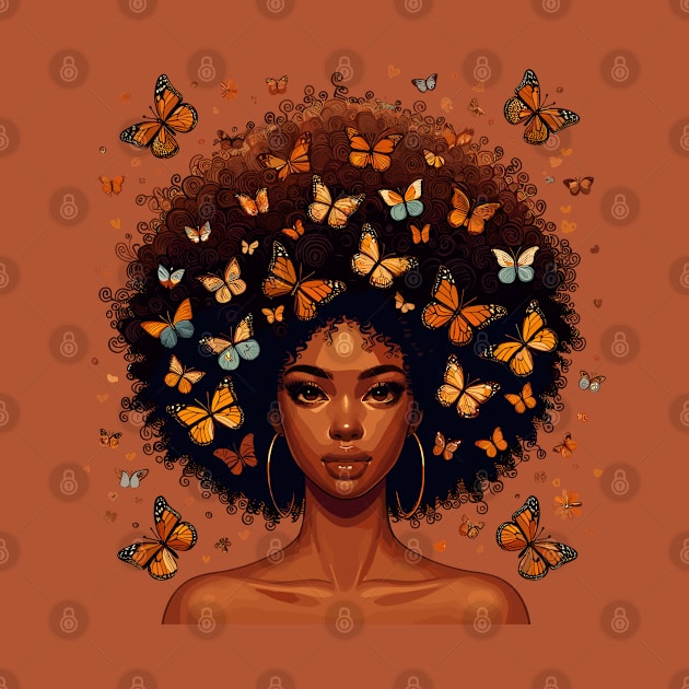 Afro Beauty With Butterflies by Graceful Designs