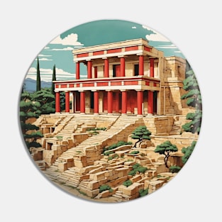 Palace of Knossos Greece Tourism Vintage Poster Pin