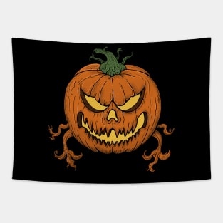 Scary Pumpkin Head Tapestry