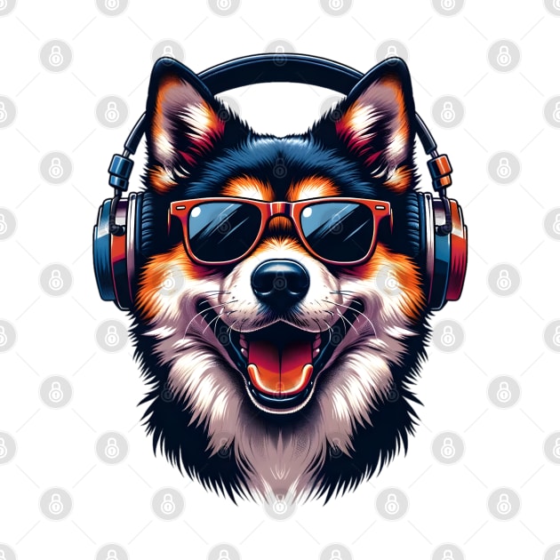 Canaan Dog as Smiling DJ in Japanese Art Style by ArtRUs