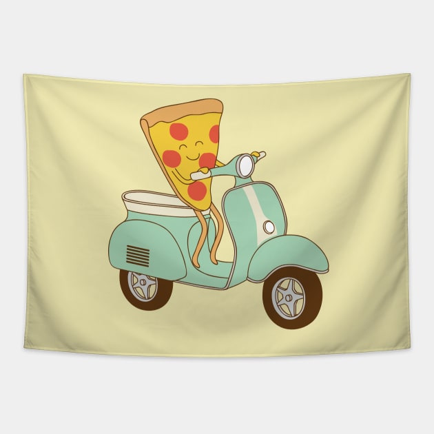 pizza delivery Tapestry by milkyprint