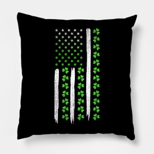 Shamrock America Flag St. Patrick's Day Pillow