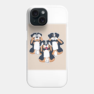 Funny Dogs Hear See Speak No Evil Phone Case