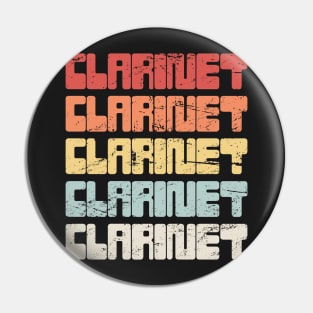 Vintage 70s CLARINET Text Pin