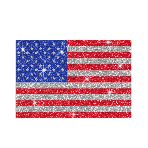 American Flag Glitter Sticker by anacarminda