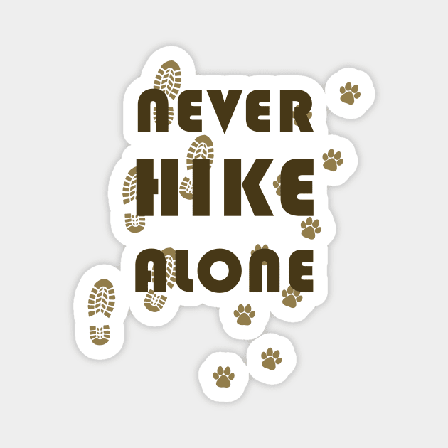 Never Hike Alone Footprints with Dog Magnet by Food in a Can