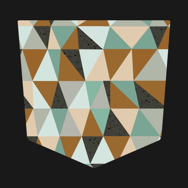 Pocket - IRREGULAR TRIANGLES OCHRE by ninoladesign