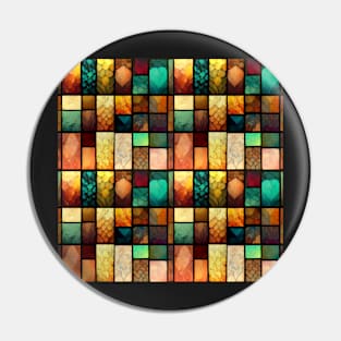 Stained glass colorful pattern, model 4 Pin