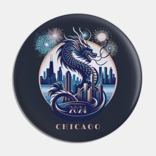 Celestial Dragon Over Chicago - 2024 Lunar New Year Pin