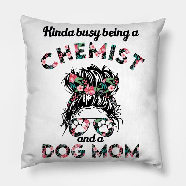 Chemist woman and dog mom . Perfect present for mother dad friend him or her Pillow by SerenityByAlex