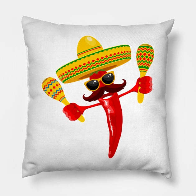 Cinco de Pepper Pillow by Cringe-Designs