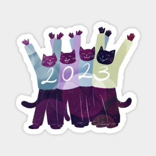 Happy new year 2013 with cats Magnet
