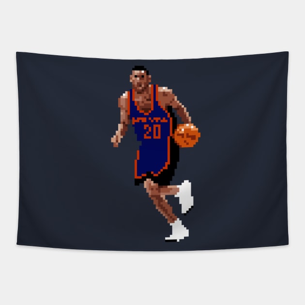 Allan Houston Pixel Dribble Tapestry by qiangdade