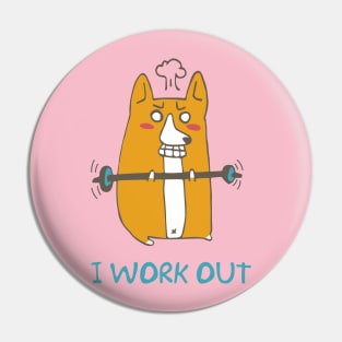 Corgi work out Pin