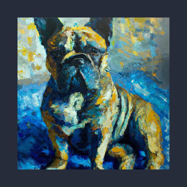 French Bulldog in the style of Van Gogh by Star Scrunch