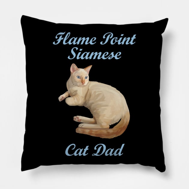 Flame Point Siamese Cat Dad Pillow by Art by Deborah Camp