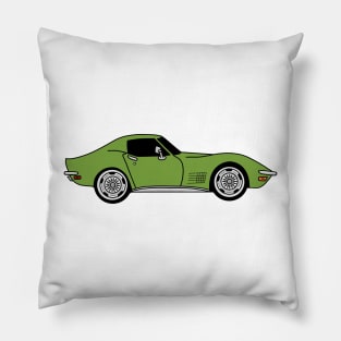 donnybrook green C3 Corvette Pillow