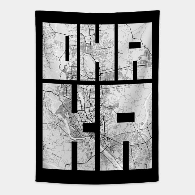 Dhaka, Bangladesh City Map Typography - Light Tapestry by deMAP Studio