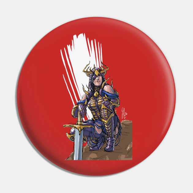 Female Knight Pin by CandaceAprilLee