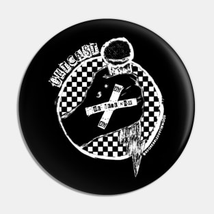 Outcast Checker White Logo Pin