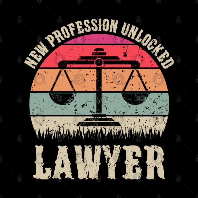 Vintage New Profession Unlocked Lawyer Funny Law School Gift by Marang