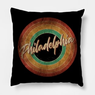 Philadelphia Vintage Circle Art Pillow